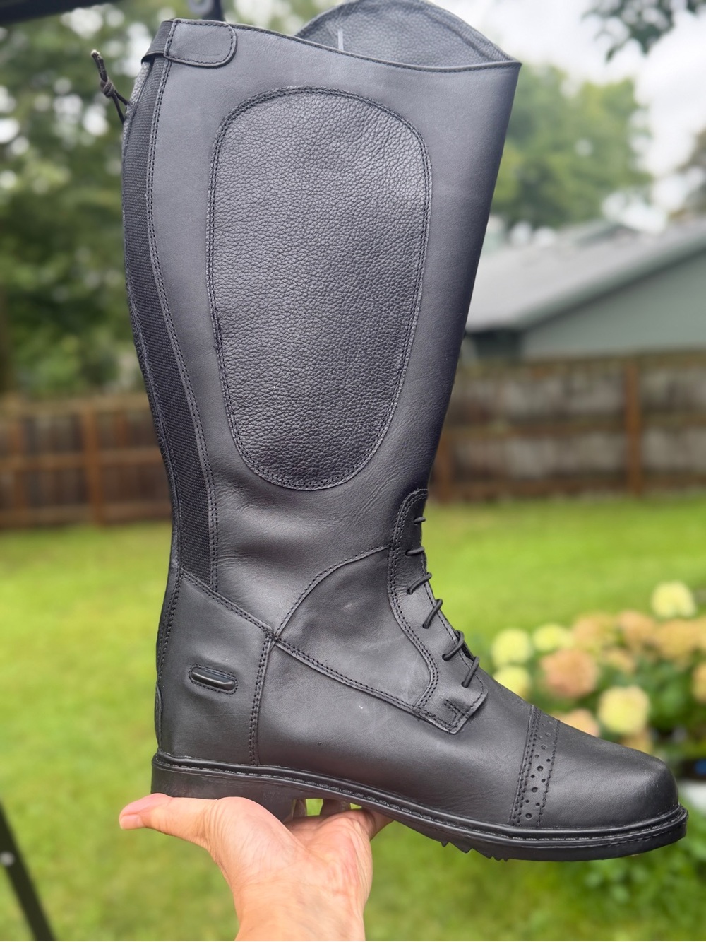 TuffRider Plus Rider Leather Field Riding Equestrian Boots Black Sz 9 Extra Wide